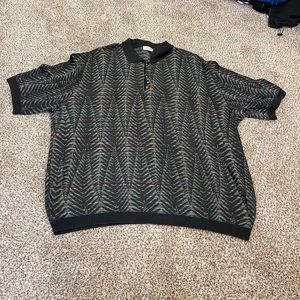 Men's XXL Vintage St. Croix Shop Peacock Feather Rainbow Colored Polo Shirt